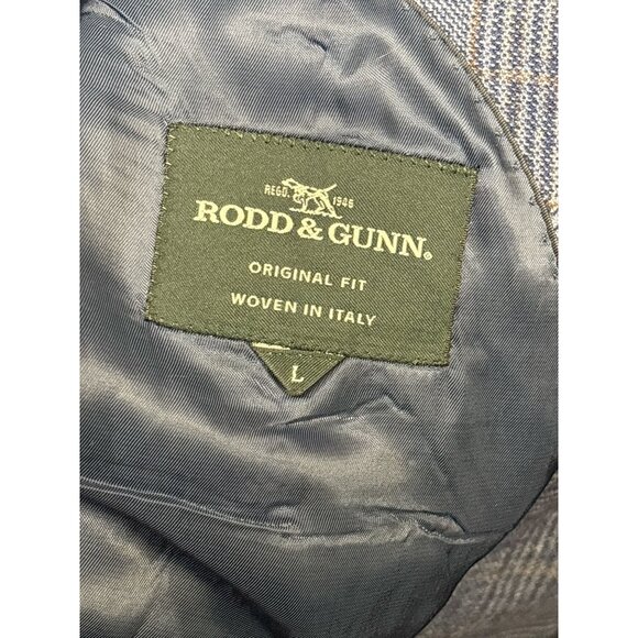 Rodd & Gunn Wool Blend Blazer Men’s L Blue Glen Plaid Check Sport Coat Woven - Picture 7 of 12